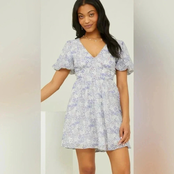 Altard State Tatum Floral Dress Purple Ivory NWT - Picture 3 of 8